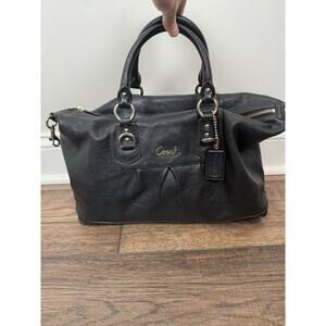 Coach Large Ashley F15447 Black Leather Satchel *Missing Shoulder Strap*